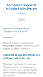 Mobile Screenshot of miraclebrainsystemreview.com